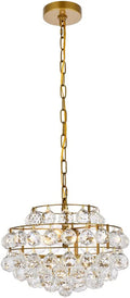 Elegant Lighting 1106D14 Savannah 3 Light 14" Wide Crystal Pendant with Clear Crystal Accents