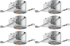 6 x Juno 6" Quick Connect Housing for LED Recessed Lights for New Construction, IC Rated, Air-Loc Sealed LED Recessed Light Housing, Includes Prewired Junction Box for Ceiling Lighting,