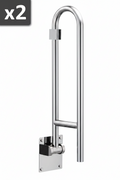 2 x oen R8960FD 30" Flip-Up Grab Bar, Textured Grip, Stainless | 30" support length