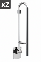 2 x oen R8960FD 30" Flip-Up Grab Bar, Textured Grip, Stainless | 30" support length