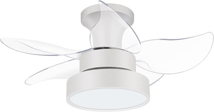 LEDMO Ceiling Fans with Lights and Remote Control, 24 inch White Ceiling Fan, Quiet Reversible Motor, Modern Ceiling Fans for All Seasons