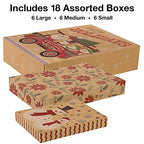 Excello Global Set of 18 Christmas Gift Boxes - Assorted Sizes and Designs - *Christmas & Seasonal