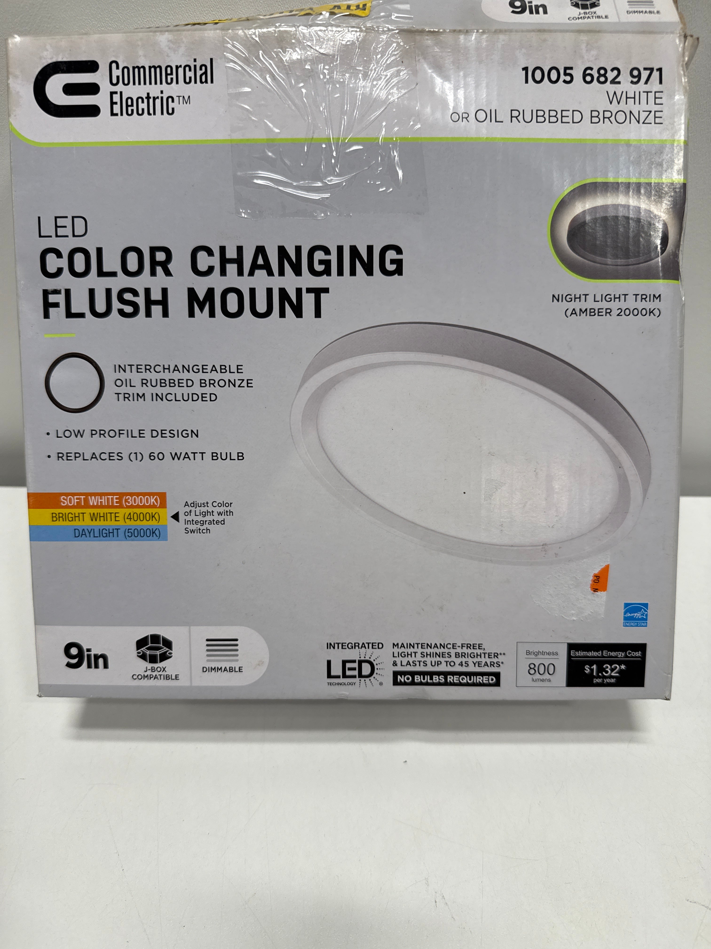 Commercial Electric 9” Color Selectable LED Flush Mount 1005 682 971