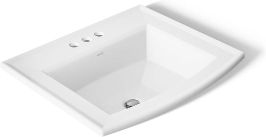 Kohler 2356-4-0 Archer® 22-3/4" rectangular drop-in bathroom sink, White