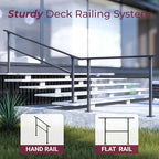 CR Fence & Rail Horizontal Metal Deck Railing 4ft Wide Residential Handrail for Flat Surfaces Simple Flat Railing Black
