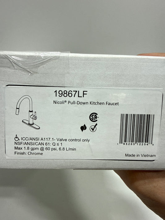 Delta 19867Lf Nicoli 1.8 GPM Single Hole Pull Down Kitchen Faucet - Chrome