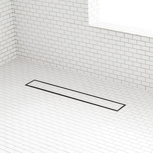 Signature Hardware 927530-60-F Cohen 60" Tile Insert Linear Shower Drain with Flange Matte Black