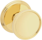 Baldwin K012.IDM Tulip K012 Non-Turning One-Sided Dummy Door Knob Set with 5078 Trim from the Estate Collection Non-Lacquered Brass Door Hardware Door