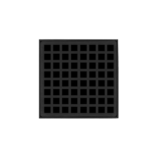 Infinity Drain Q 5 5" X 5" Center Drain with Squares Pattern Decorative Plate