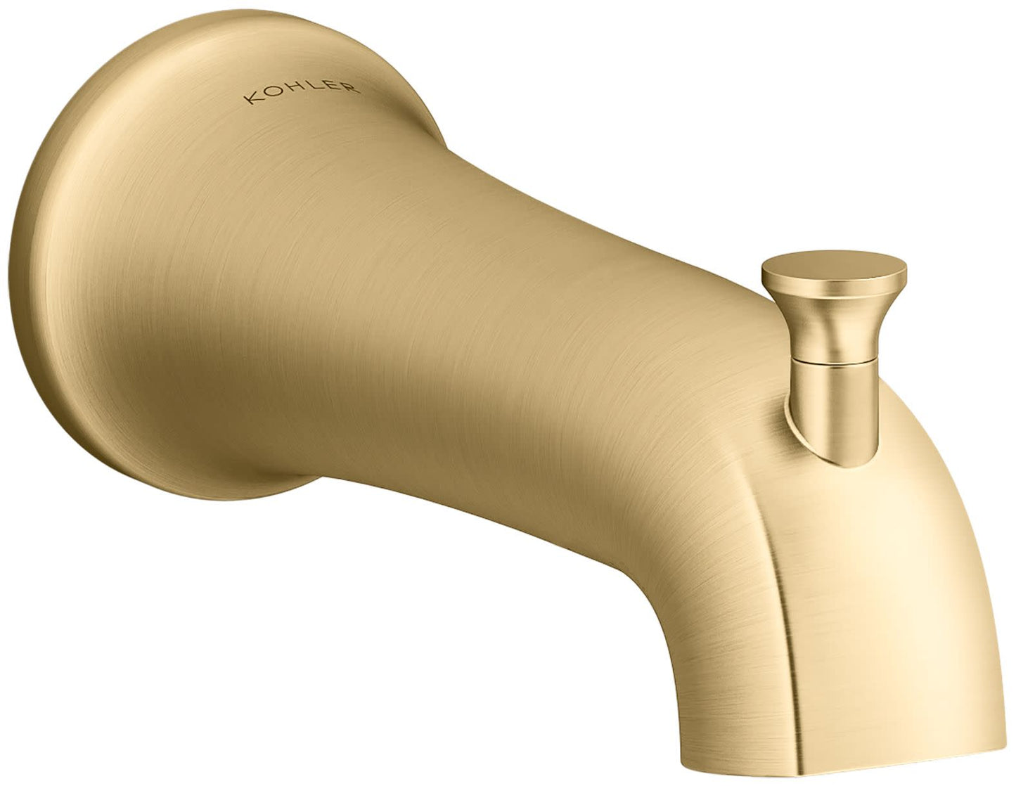 Kohler K-28563 Tempered 6-3/8" Integrated Diverter Tub Spout Vibrant Brushed Moderne Brass