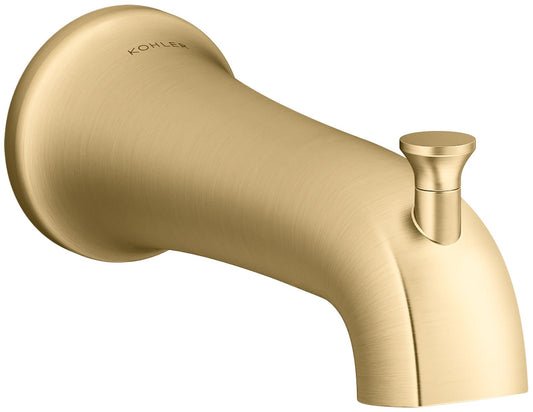 Kohler K-28563 Tempered 6-3/8" Integrated Diverter Tub Spout Vibrant Brushed Moderne Brass