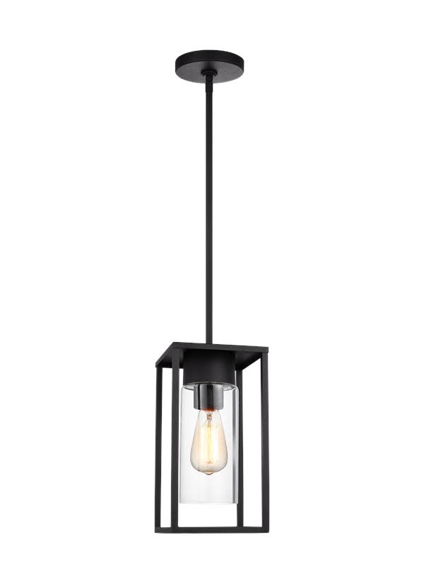 Visual Comfort 6231101 Vado 6" Wide Mini Pendant with Clear Glass Shade Black Outdoor Lighting Pendants