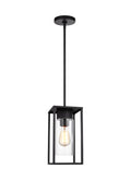 Visual Comfort 6231101 Vado 6" Wide Mini Pendant with Clear Glass Shade Black Outdoor Lighting Pendants