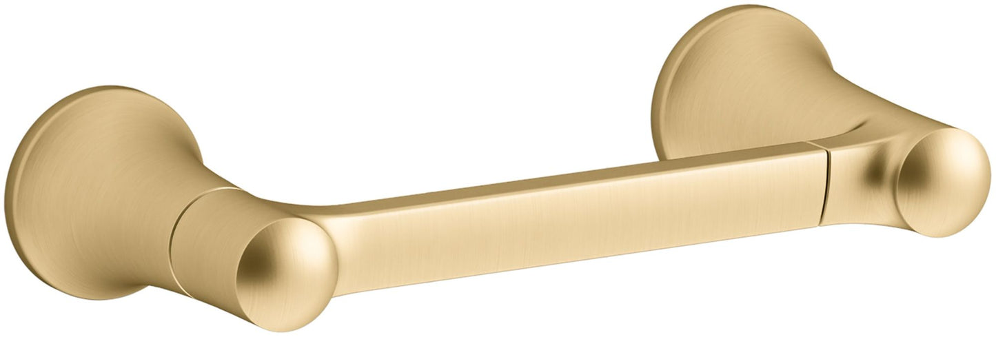 Kohler K-21954 Tempered Wall Mounted Pivoting Toilet Paper Holder Vibrant Brushed Moderne Brass