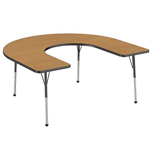 See Desc Factory Direct Partners 10094-OKBK Horseshoe Activity School and Office Table (60" x 66"),