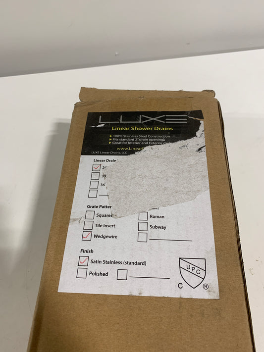 LUXE Linear Drains Linear Grid Shower Drain in Gray, Size 26.0 H X 0.81 W X 3.19 D in