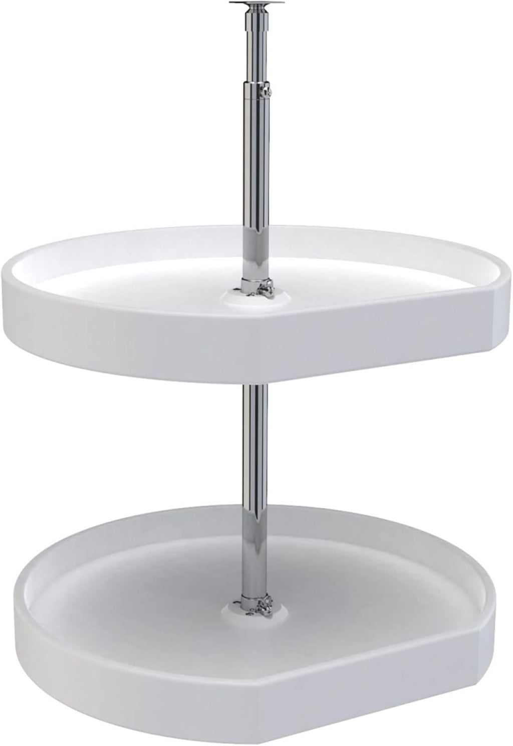 Rev-A-Shelf 20’’ Dual Shelf Lazy Susan D-Shaped for Corner Wall in Cabinet Kitchen Storage Organization Turntable