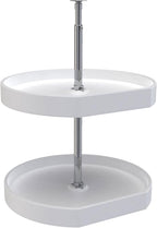 Rev-A-Shelf 20’’ Dual Shelf Lazy Susan D-Shaped for Corner Wall in Cabinet Kitchen Storage Organization Turntable