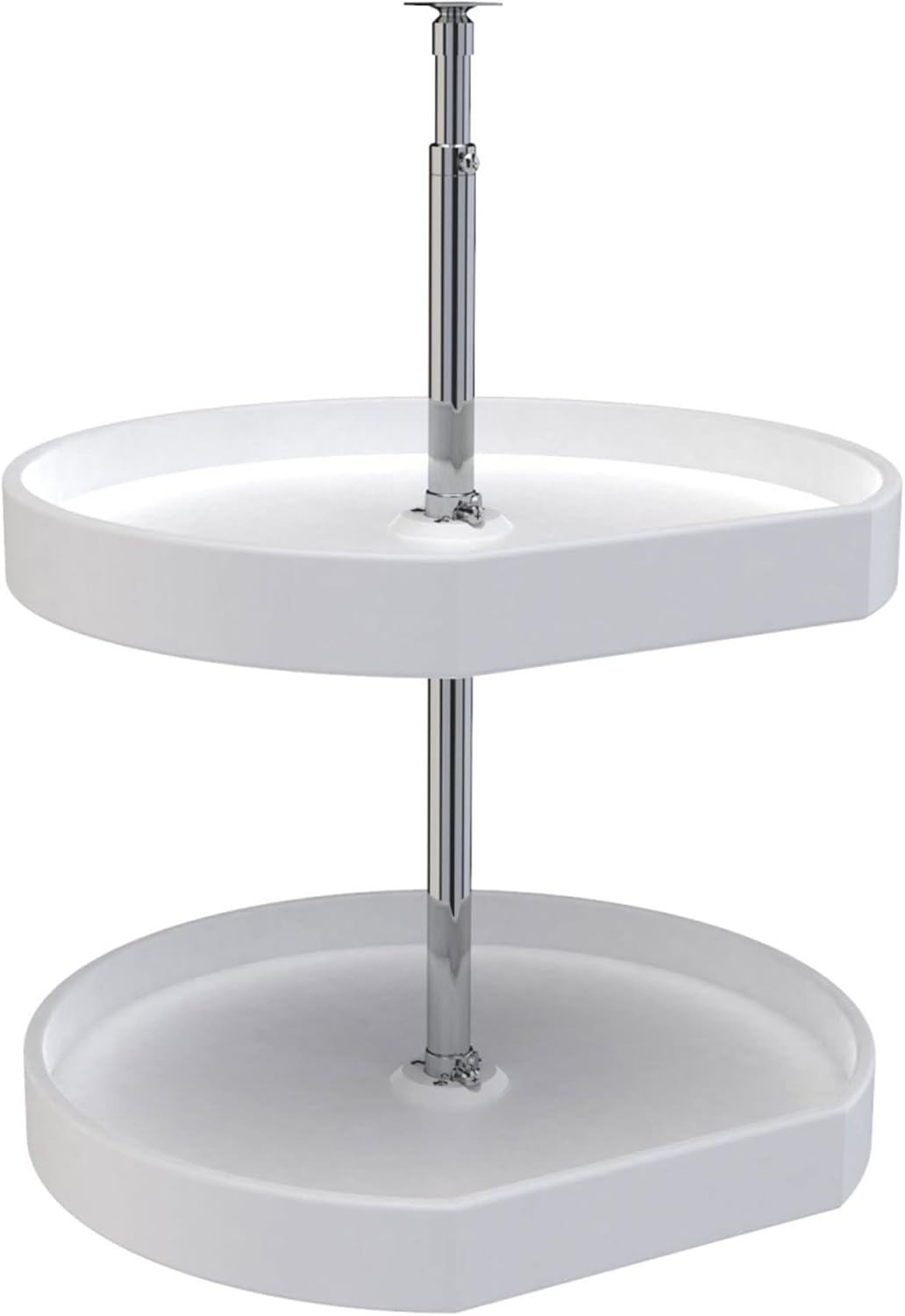 Rev-A-Shelf 20’’ Dual Shelf Lazy Susan D-Shaped for Corner Wall in Cabinet Kitchen Storage Organization Turntable