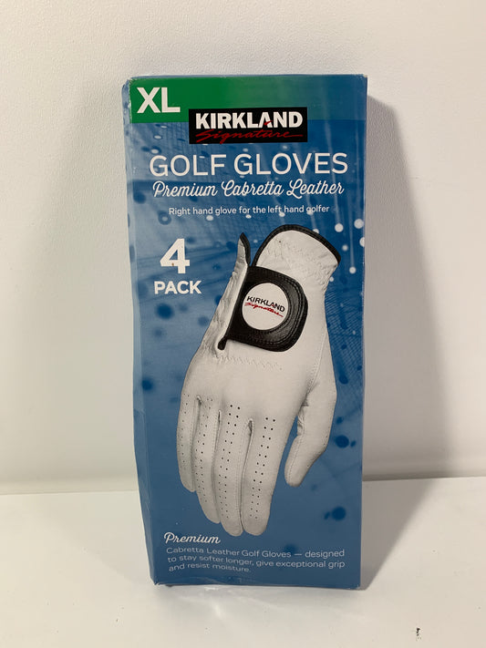 Kirkland Signature Men's 4 Pack Cabretta Leather Golf Gloves - Size XL Left Hand Golfer