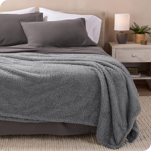 Bare Home Faux Shearling Blanket - King Size - Blanket for Bed, Sofa, Couch, Camping, Travel, and Gifts - Warm & Lightweight