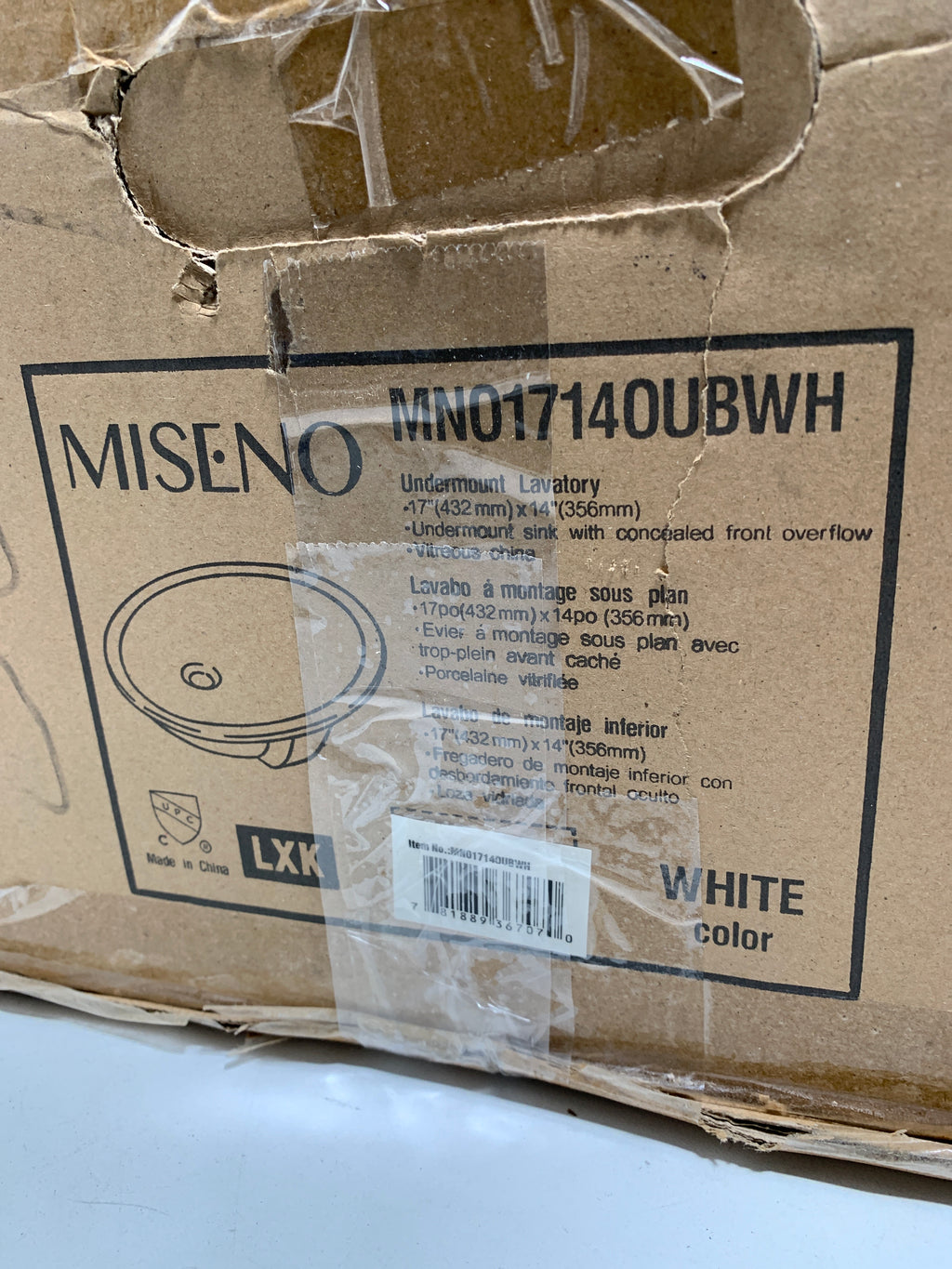 Miseno MNO1714OU 20’’ Oval Undermount Bathroom Sink with Front Overflow Bright White Sinks Bathroom Sinks Sinks Only