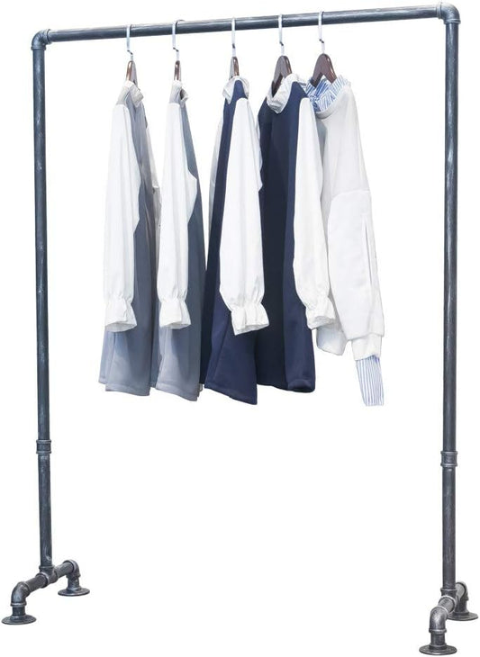 Industrial Pipe Clothing Rack 59in,Clothes Racks for Hanging Clothes,Heavy Duty Display Garment Rack