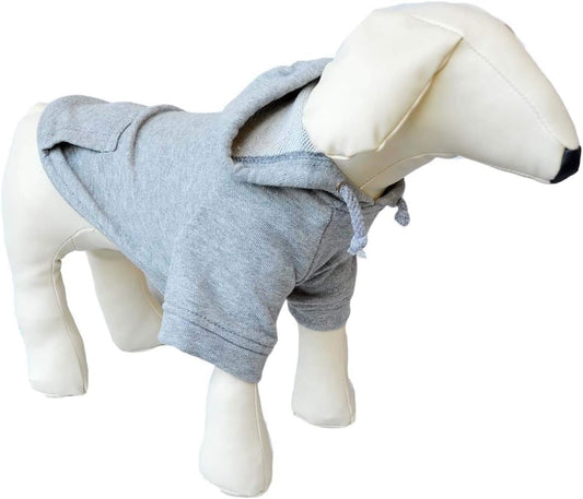 Lovelonglong Blank Basic Hoodie Sweatshirt for Dogs 100% Cotton Fits Small Medium Dachshund Large Dog Gray 3XL
