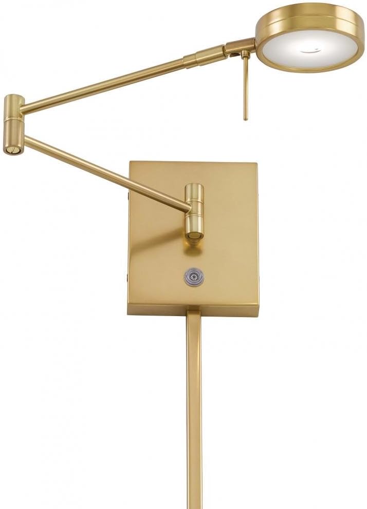GEORGE KOVACS P4308-248 George's Reading Room LED Swing Arm Wall Lamp, 1-Light, 8 Total Watts, 6.25-in H x 13.75-in W, Honey Gold