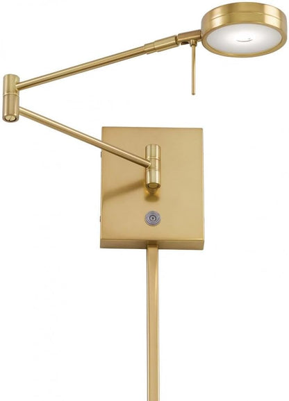 GEORGE KOVACS P4308-248 George's Reading Room LED Swing Arm Wall Lamp, 1-Light, 8 Total Watts, 6.25-in H x 13.75-in W, Honey Gold