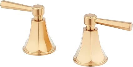 Signature Hardware 497638 Lever Handles for Elita Widespread Faucet - Brushed Gold