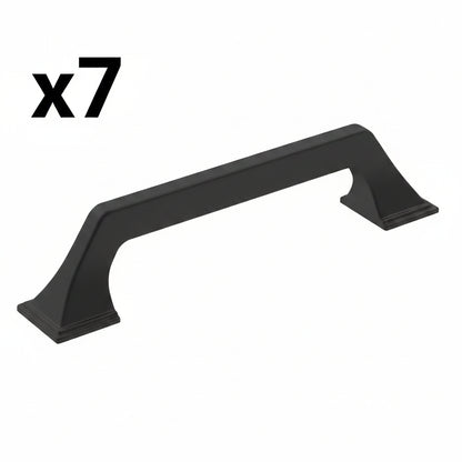 7 x Amerock | Cabinet Pull | Matte Black | 5-1/16 inch (128 mm) Center-to-Center | Exceed | 1 Pack | Drawer Pull | Cabinet Handle | Cabinet Hardware