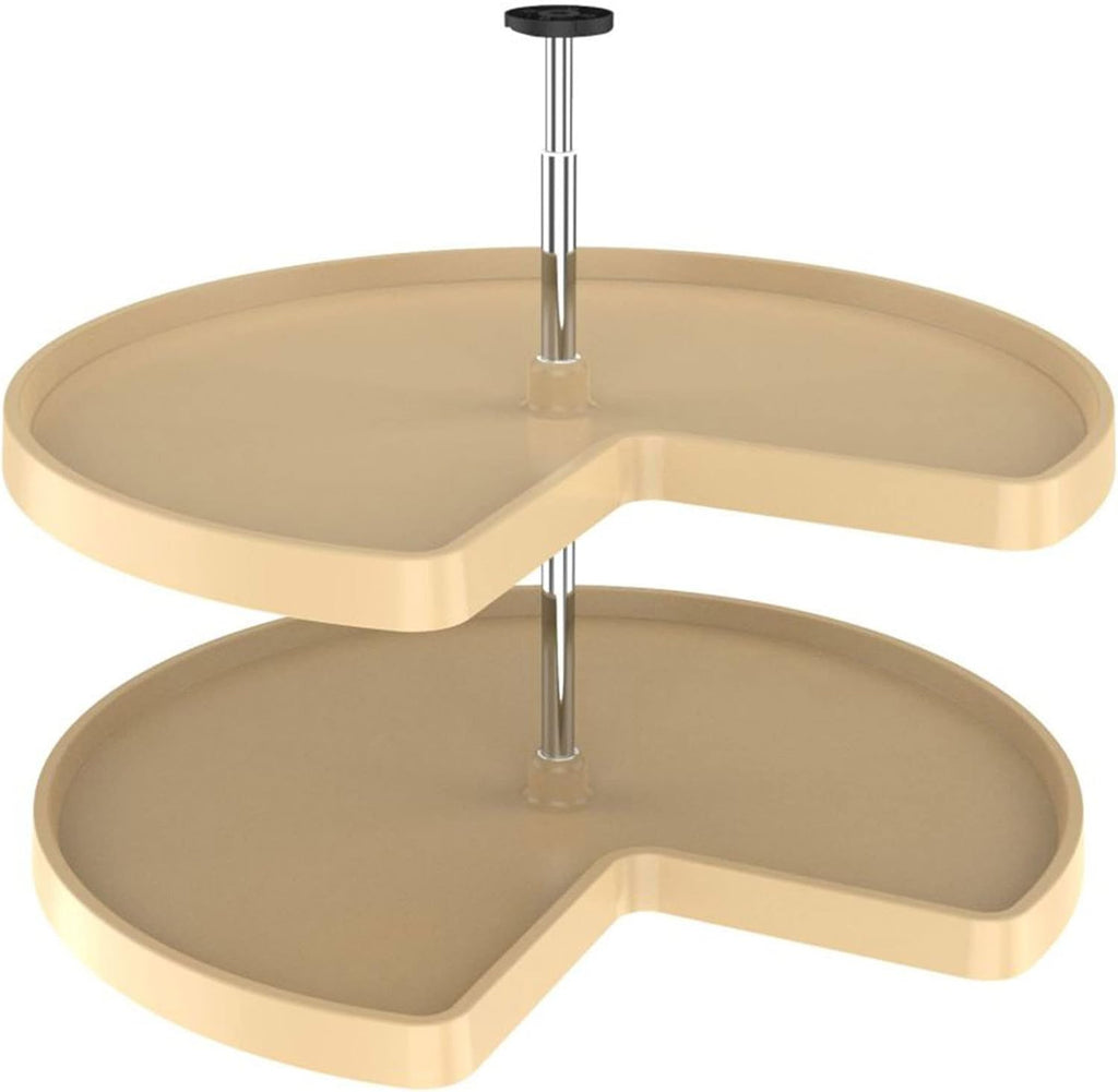 Rev-a-Shelf 3472-32-15-52 32-Inch Polymer Kidney Shaped 2-Shelf Lazy Susan Almond - *Tools Hardware & Misc