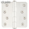 Emtek 91034 4" x 4" Plain Bearing 5/8" Radius Corners Mortise Hinge - Pair, Polished Nickel