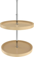 REV-A-SHELF 20" Almond Polymer Full-Circle 2-Shelf Lazy Susan for Corner Wall Cabinets