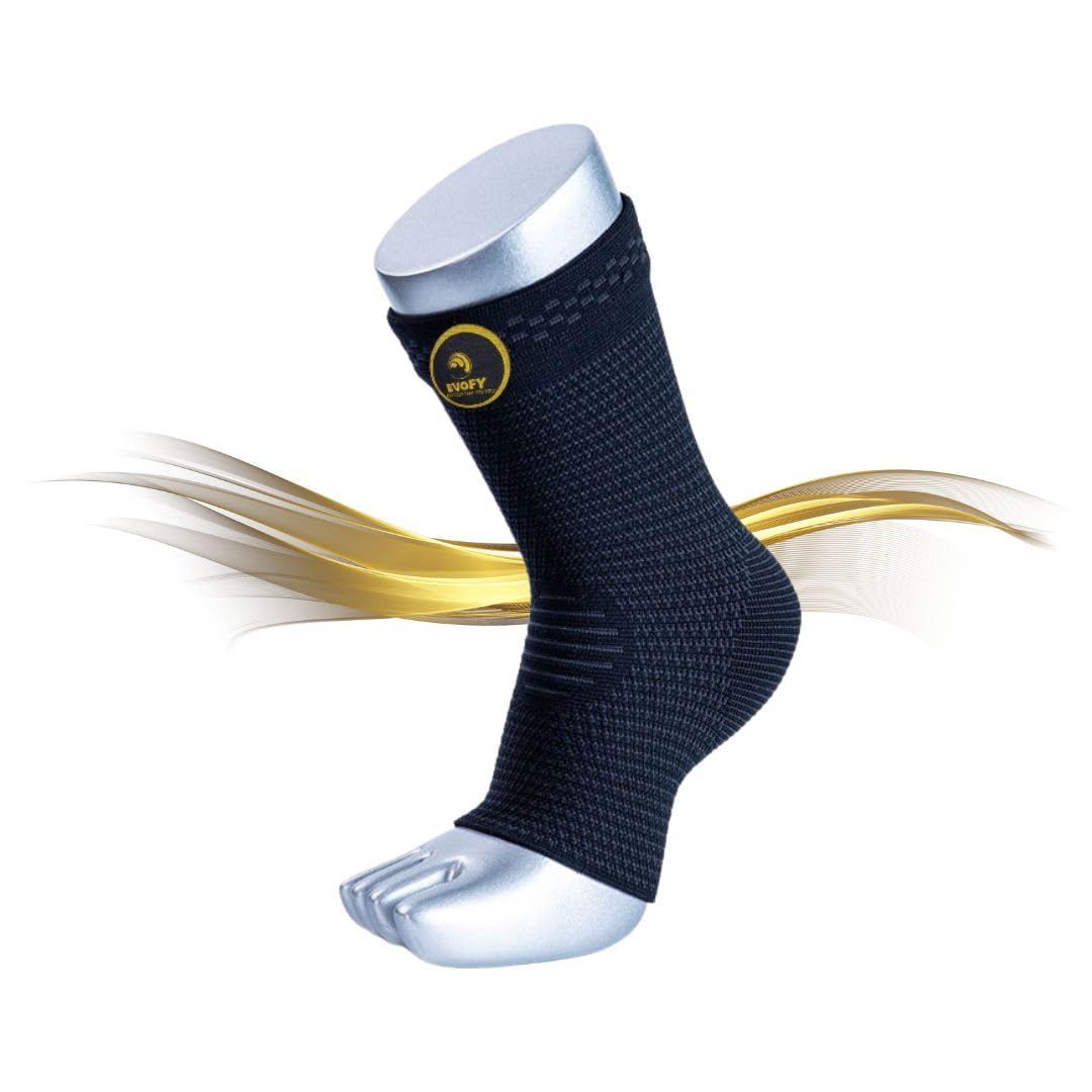 Premium Ankle Compression Brace, Women & Men, Support Sleeve, Sprained Ankle, Plantar Fasciitis, Eases Swelling, Injury Recovery, Joint Pain, Achilles Tendon Support. (Large)