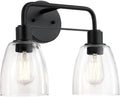 Meller 2-Light 15" Bathroom Vanity Light in Black