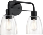 Meller 2-Light 15" Bathroom Vanity Light in Black