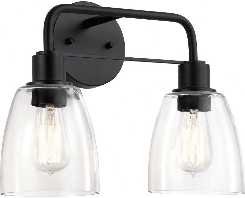 Meller 2-Light 15" Bathroom Vanity Light in Black