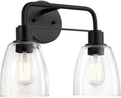 Meller 2-Light 15" Bathroom Vanity Light in Black