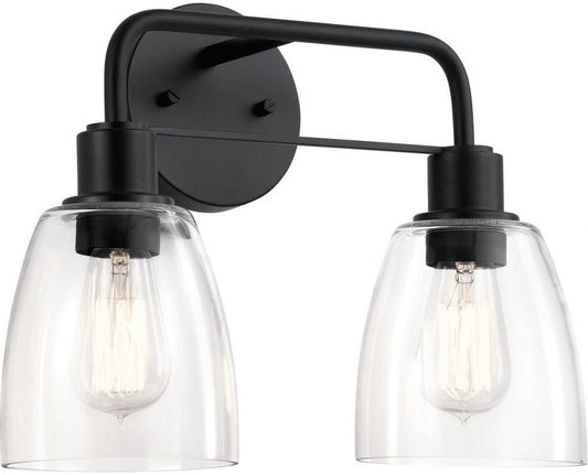 Meller 2-Light 15" Bathroom Vanity Light in Black