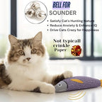JMTSONS Cat Toys 4 Pack – 3 Catnip Fish Kicker Toys with Bell Sound and 1 Durable Rope Chew Toy for Indoor Cats &