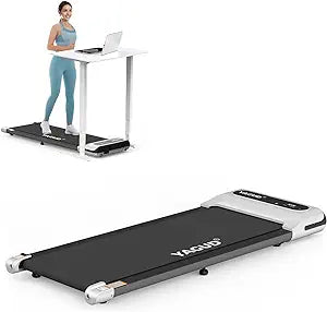 Used Yagud Under Desk Treadmill, Walking Pad for Home and Office, 2.5 HP Portable Walking Jogging Running Machine with Remote Control and LED Display
