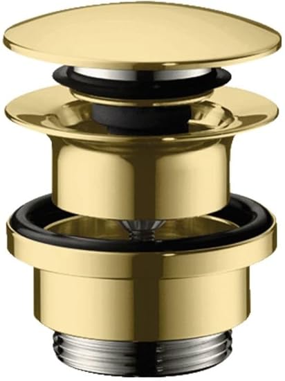 Hansgrohe, 50100251, Accessories 1-1/4" Push-Open Drain Assembly with Overflow, Brushed Gold Optic