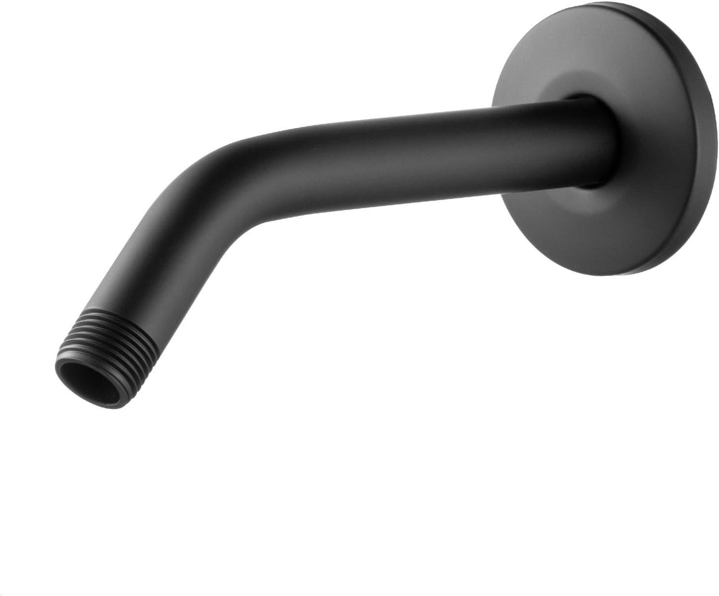 OFFO Shower Arm with Flange, 6 Inches Wall Mount Replacement Angle Shower Head Arm Wall-Mounted For Fixed Shower Head & Handheld Showerhead, Matte Black