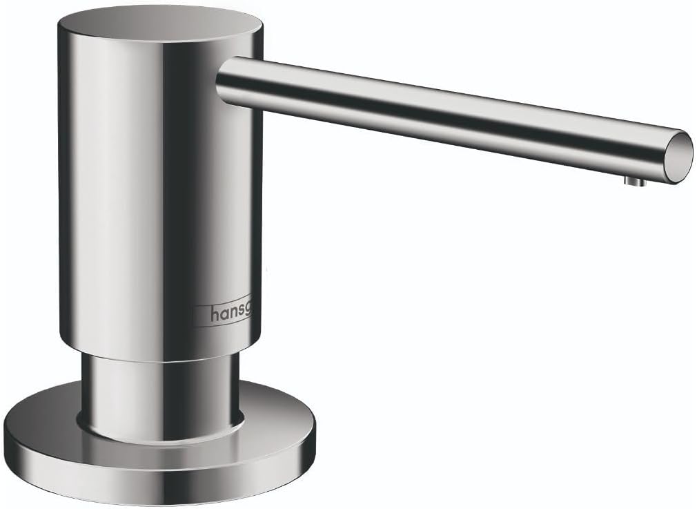 hansgrohe Bath and Kitchen Sink Soap Dispenser, Focus 3-inch, Modern Soap Dispenser in Chrome, 40438001