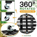 Taiyin Plant Caddy with Wheels 2 Pack 20 Inch Plant Stand with Metal Wheels Lockable Caster Wheels Heavy Duty Plant