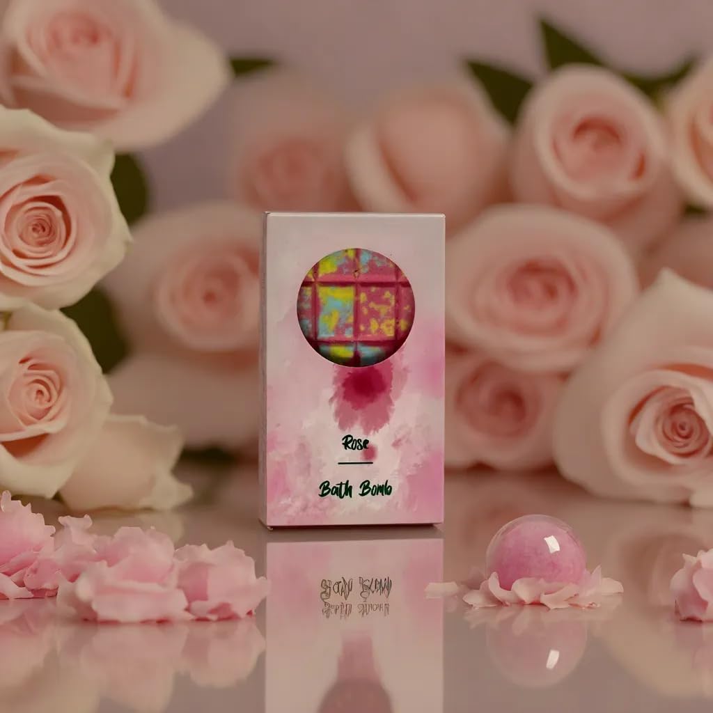 lot of 5 - Chocolate Form Bath Bomb | Nontoxic | Made from Sea Salt | Organic | Vegan Product | Eco | Gift Idea for Men and Women (Rose)