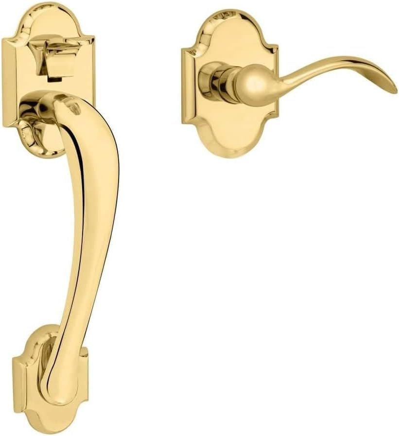 Baldwin 85353.ACLH Boulder Sectional Entry Left Handed Handle Set Kit with Inter, Lifetime Polished Brass