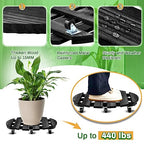 Taiyin Plant Caddy with Wheels 2 Pack 20 Inch Plant Stand with Metal Wheels Lockable Caster Wheels Heavy Duty Plant